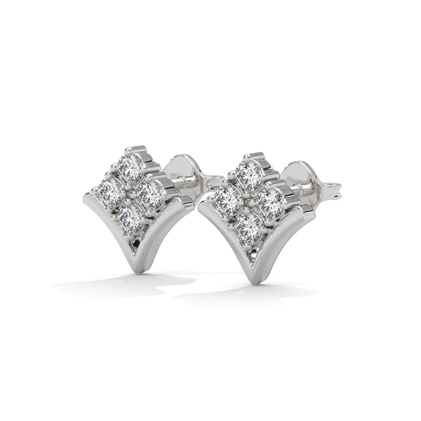 Radiant Charm Lab Grown Diamond V-Shape Gold Stud Earrings