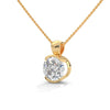Lab Grown Diamond Half-Bezel Gold Pendant Chain
