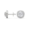 Cushion Halo Brilliance Lab Grown Diamond Gold Stud Earrings