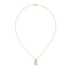 Lab Grown Diamond Half-Bezel Gold Pendant Chain
