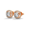 Cushion Halo Brilliance Lab Grown Diamond Gold Stud Earrings