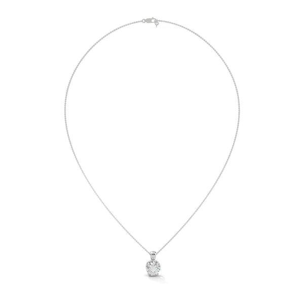 Lab Grown Diamond Half-Bezel Gold Pendant Chain