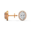 Oval Halo Elegance Lab Grown Diamond Gold Stud Earrings