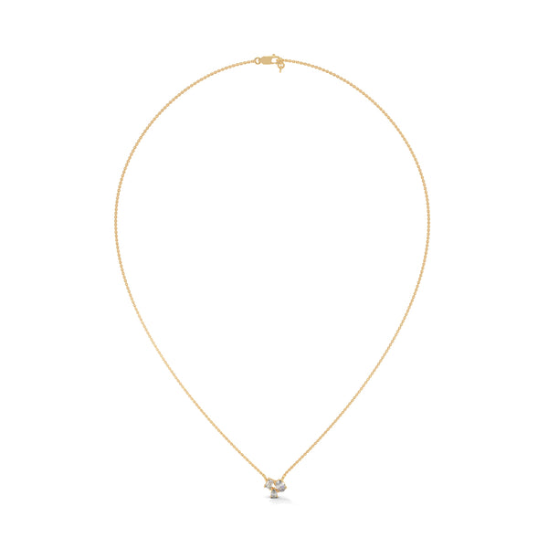 Trio Brilliance Lab Grown Diamond Gold Pendant Chain