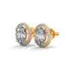 Oval Halo Elegance Lab Grown Diamond Gold Stud Earrings