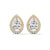 Teardrop Halo Grace: Lab Grown Diamond Gold Stud Earrings"