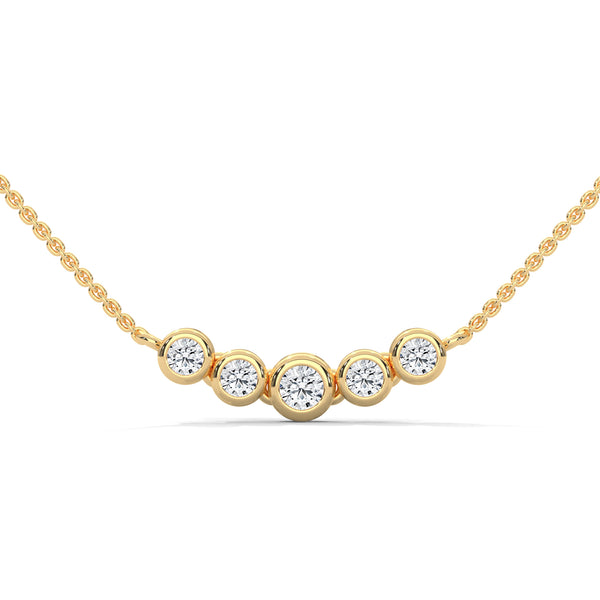 Linear Radiance Lab Grown Diamond Gold Pendant Chain