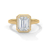 Emerald Cut Lab Grown Diamond Halo Gold Ring