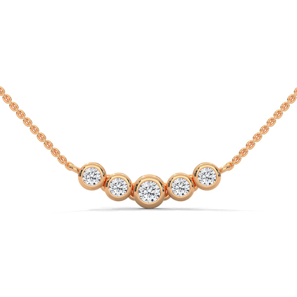 Linear Radiance Lab Grown Diamond Gold Pendant Chain