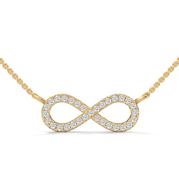 Infinite Sparkle Lab Grown Diamond Gold Infinity Pendant Chain