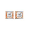 Majesty Princess-Cut Halo Lab Grown Diamond Gold Earrings