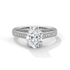 Oval Cut Double Row Pave Engagement Ring