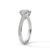 Oval Cut Double Row Pave Engagement Ring