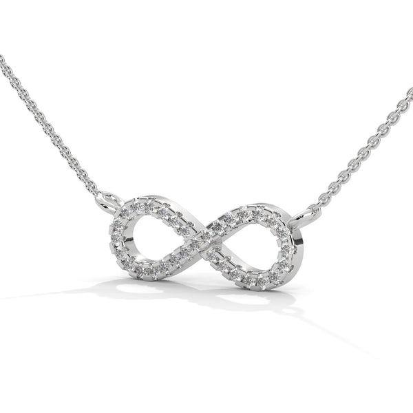 Infinite Sparkle Lab Grown Diamond Gold Infinity Pendant Chain