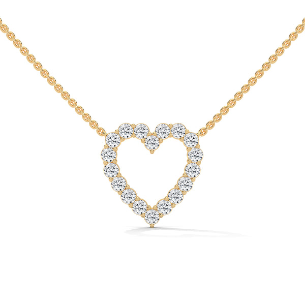 Heart of Brilliance Lab Grown Diamond Gold Pendant Chain