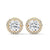 Celestial Glow Round Halo Lab Grown Diamond Gold Earrings