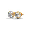 Celestial Glow Round Halo Lab Grown Diamond Gold Earrings