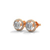 Celestial Glow Round Halo Lab Grown Diamond Gold Earrings