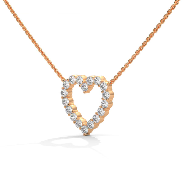 Heart of Brilliance Lab Grown Diamond Gold Pendant Chain