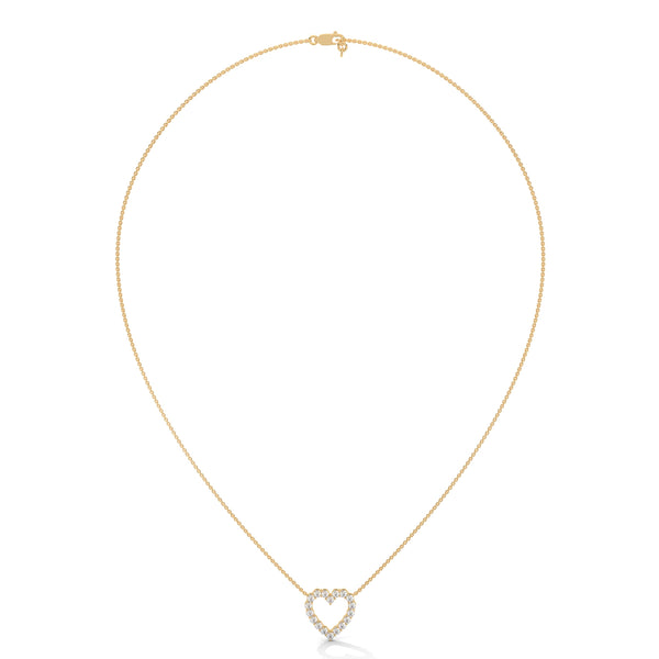Heart of Brilliance Lab Grown Diamond Gold Pendant Chain