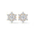 Floral Cluster Lab Grown Round Diamond Gold Earrings