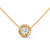 Textured Inner Design round cut Lab Grown Diamond Gold Pendant Chain