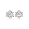 Floral Cluster Lab Grown Round Diamond Gold Earrings
