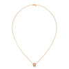 Textured Inner Design round cut Lab Grown Diamond Gold Pendant Chain