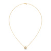Textured Inner Design round cut Lab Grown Diamond Gold Pendant Chain