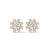 Sunbeam Bloom Round Cluster Lab Grown Diamond Gold Earrings