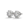 Sunbeam Bloom Round Cluster Lab Grown Diamond Gold Earrings