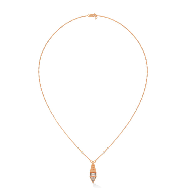 Modern Majesty: Lab Grown Diamond Geometric Gold Pendant Chain