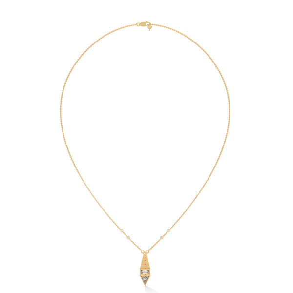 Modern Majesty: Lab Grown Diamond Geometric Gold Pendant Chain
