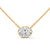 Round Bezel Lab Grown Diamond Gold Pendant Chain