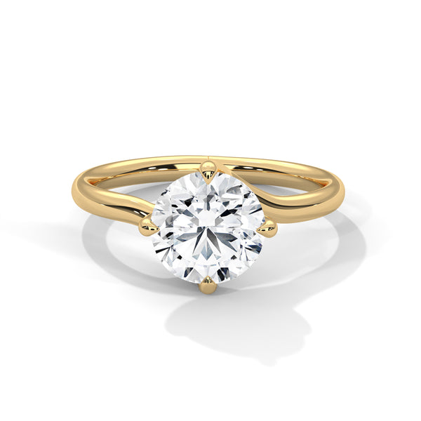 Classic Brilliance Round Cut Lab Grown Diamond Solitaire Gold Ring