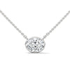 Round Bezel Lab Grown Diamond Gold Pendant Chain