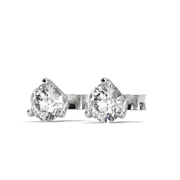 Classic Round Brilliant Lab Grown Diamond Gold Stud Earrings