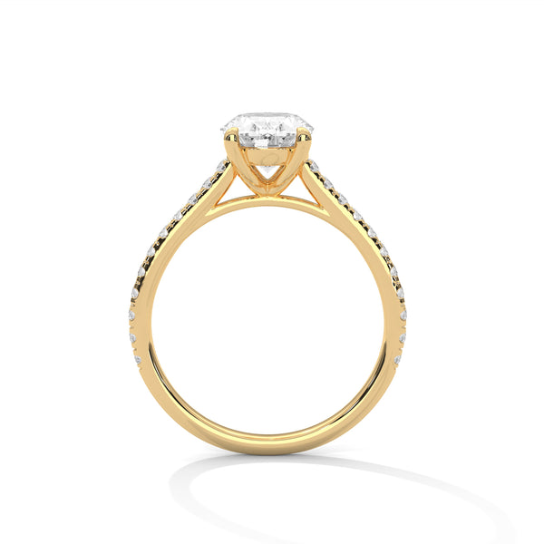 Oval Cut Lab Grown Diamond Gold Engagement Ring