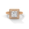 Princess Cut Halo Lab Grown Diamond Gold Ring