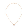 Round Bezel Lab Grown Diamond Gold Pendant Chain