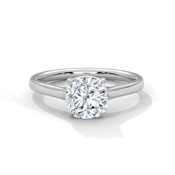 Cushion Cut Lab Grown Diamond Solitaire Gold Ring