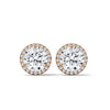 Radiant Halo Round cut Lab Grown Diamond Gold Earring