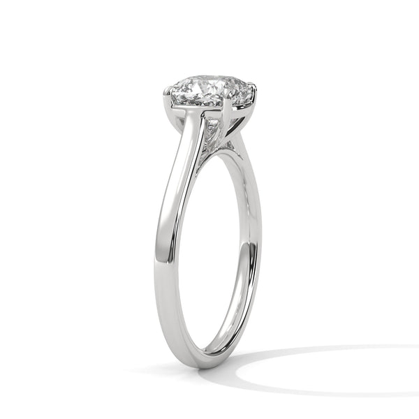 Cushion Cut Lab Grown Diamond Solitaire Gold Ring