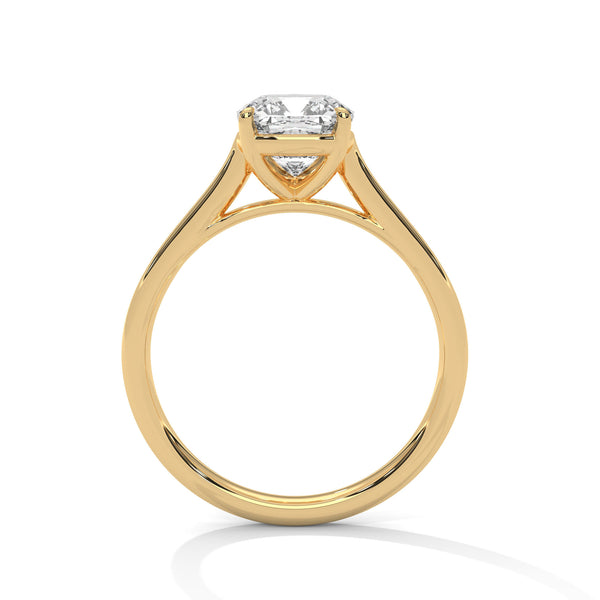 Cushion Cut Lab Grown Diamond Solitaire Gold Ring