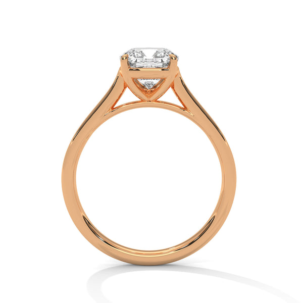 Cushion Cut Lab Grown Diamond Solitaire Gold Ring