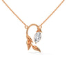 marquise cut Lab Grown Diamond Leaf Gold Pendant Chain