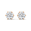 Classic Six-Prong Brilliance Lab Grown Diamond Gold Stud Earrings