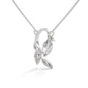 marquise cut Lab Grown Diamond Leaf Gold Pendant Chain