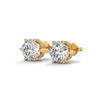 Classic Six-Prong Brilliance Lab Grown Diamond Gold Stud Earrings