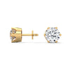 Classic Six-Prong Brilliance Lab Grown Diamond Gold Stud Earrings